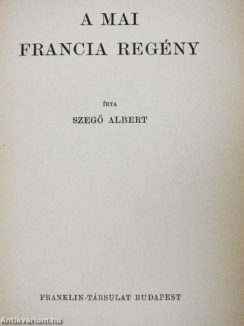 A mai francia regény