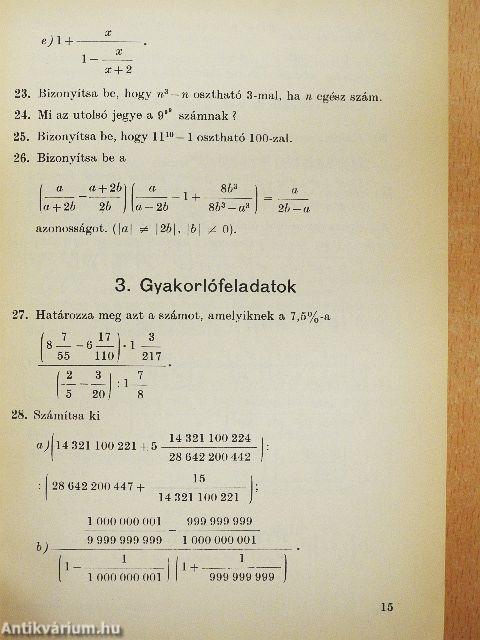 Matematikai feladatok I-II.