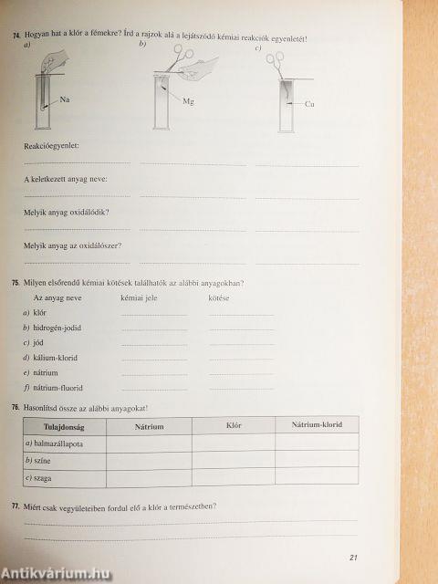 Kémia feladatsorozatok általános iskolásoknak 8. osztály