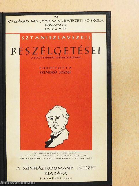 Sztaniszlavszkij beszélgetései a Nagy Színház színiiskolájában