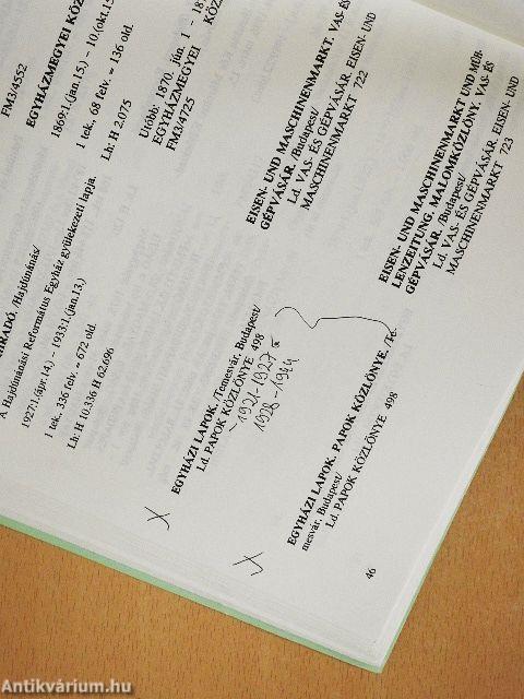 Mikrofilmek címjegyzéke 8.