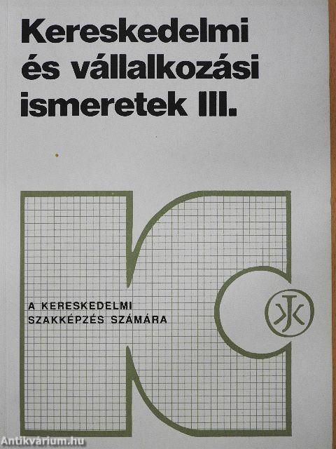 Kereskedelmi és vállalkozási ismeretek III/2.