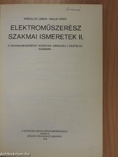 Elektroműszerész szakmai ismeretek II.