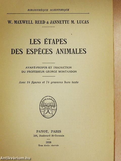 Les étapes des espéces animales