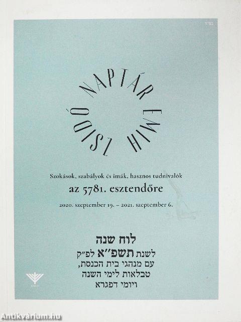 Zsidó naptár az 5781. esztendőre