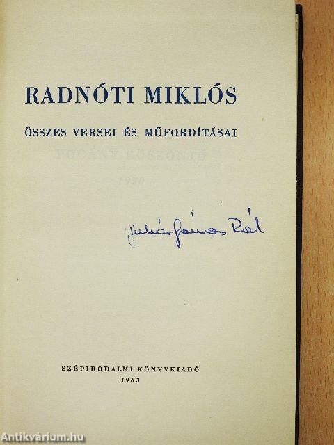 Radnóti Miklós összes versei és műfordításai