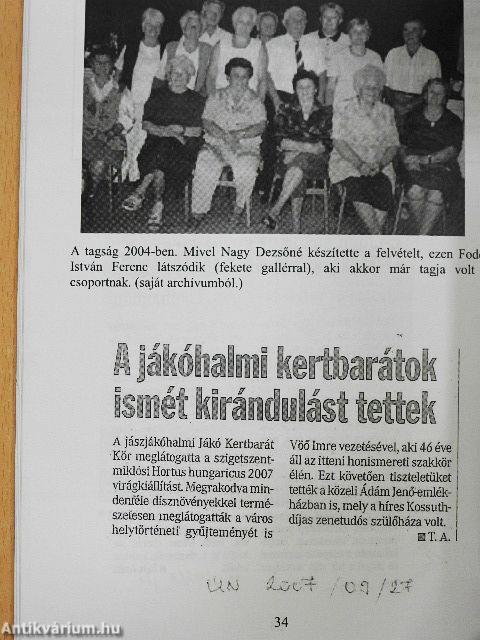 40 éves a jászjákóhalmi Jákó Kertbarát Kör