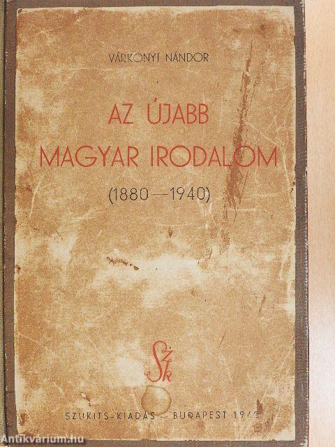 Az újabb magyar irodalom