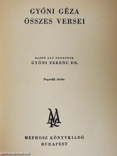 Gyóni Géza összes versei