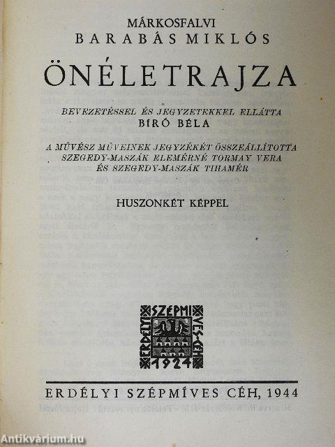 Márkosfalvi Barabás Miklós önéletrajza