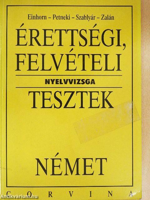 Érettségi, felvételi nyelvvizsga tesztek - Német