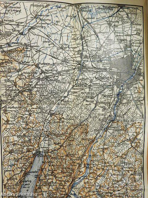 München und Umgebung mit den Königsschlössern und Angaben für Automobilisten