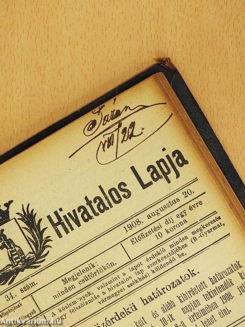 Nógrádvármegye Hivatalos Lapja 1908. (nem teljes évfolyam)