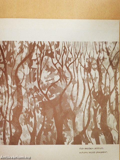 Redő Ferenc szövött falikép és rajz kiállítása a Vigadó Galériában a Magyar Népköztársaság Művészeti Alapjának kiállítótermében