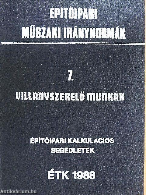 Építőipari műszaki iránynormák 7.