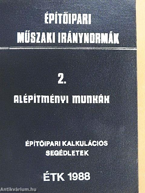 Építőipari műszaki iránynormák 2.