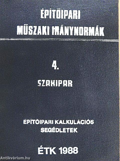 Építőipari műszaki iránynormák 4.