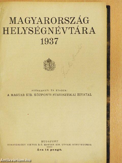 Magyarország helységnévtára 1937