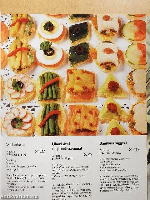 Ételek, italok koktélokra és fogadásokra