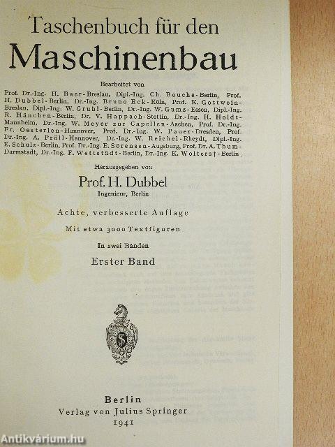 Taschenbuch für den Maschinenbau I-II.