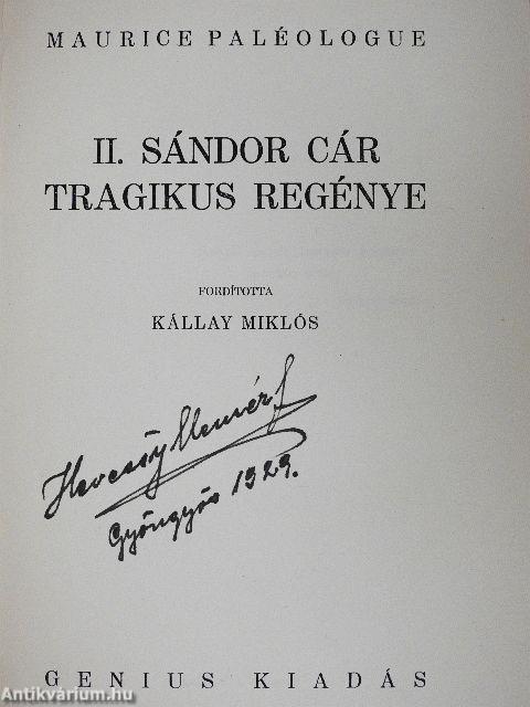 II. Sándor cár tragikus regénye