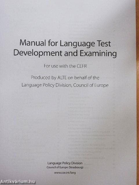 Manual for Language Test Development and Examining