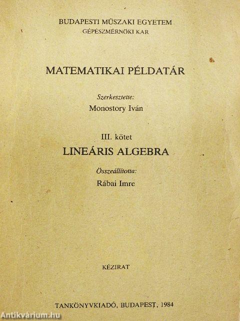 Matematikai példatár III.