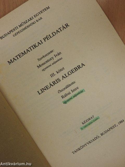 Matematikai példatár III.