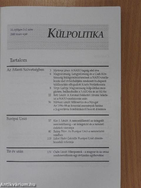 Külpolitika 2000. tavasz-nyár