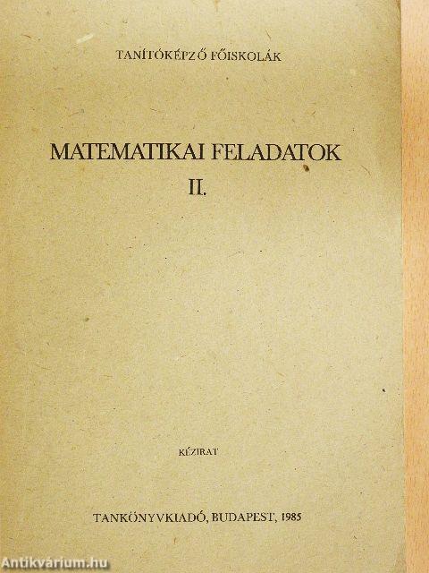 Matematikai feladatok II.