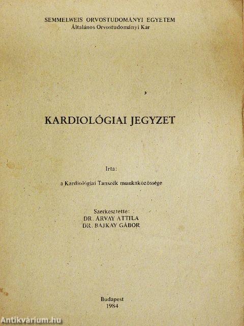 Kardiológiai jegyzet