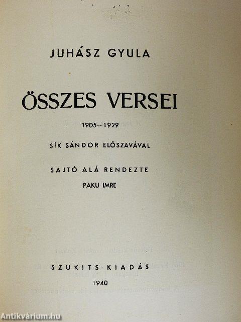 Juhász Gyula összes versei