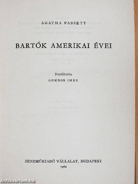 Bartók amerikai évei