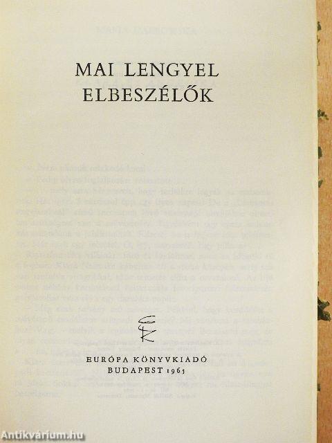 Mai lengyel elbeszélők