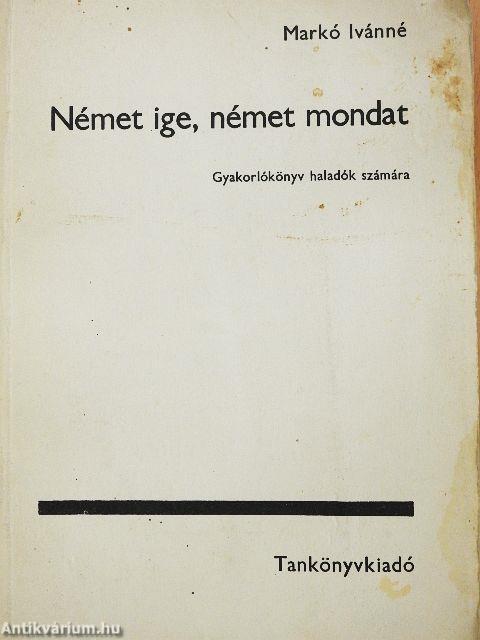 Német ige, német mondat