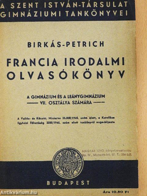 Francia irodalmi olvasókönyv