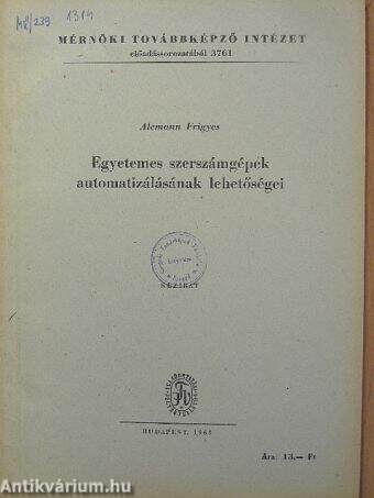 Egyetemes szerszámgépek automatizálásának lehetőségei