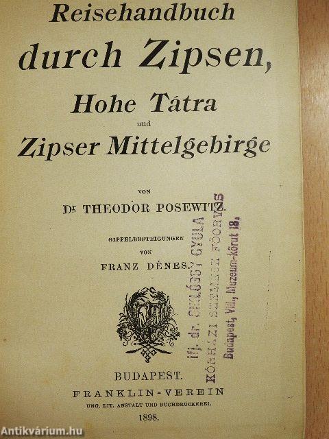 Reisehandbuch durch Zipsen, Hohe Tátra und Zipser Mittelgebirge