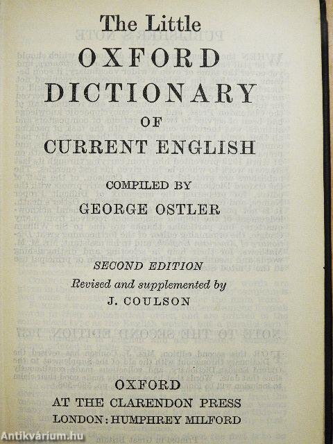 The Little Oxford Dictionary of Current English
