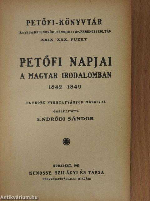 Petőfi napjai a magyar irodalomban