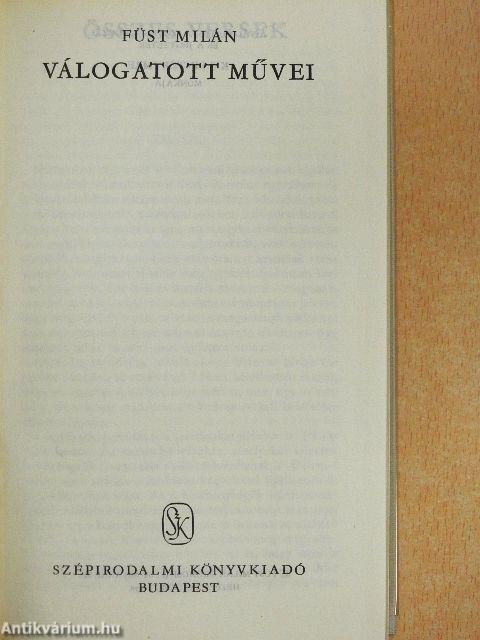 Füst Milán válogatott művei