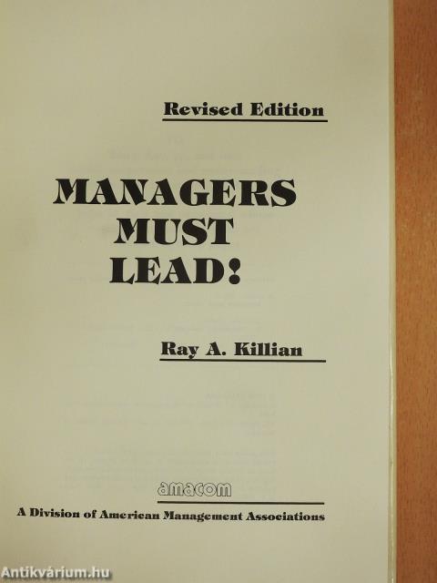 Managers must lead! (aláírt példány)