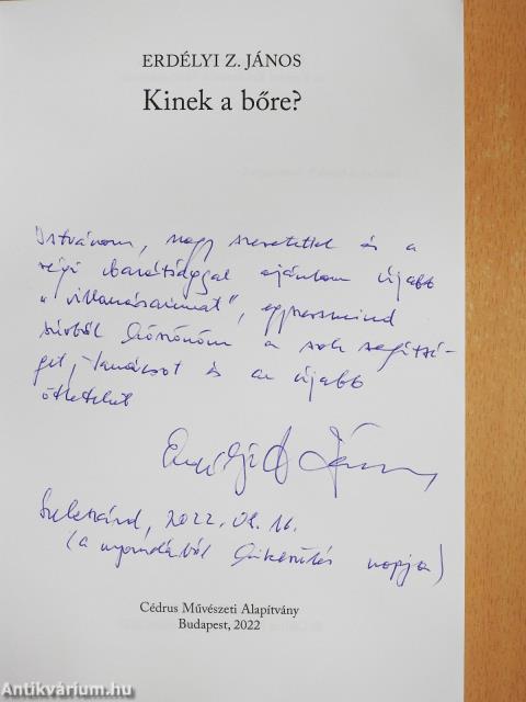 Kinek a bőre? (dedikált példány)