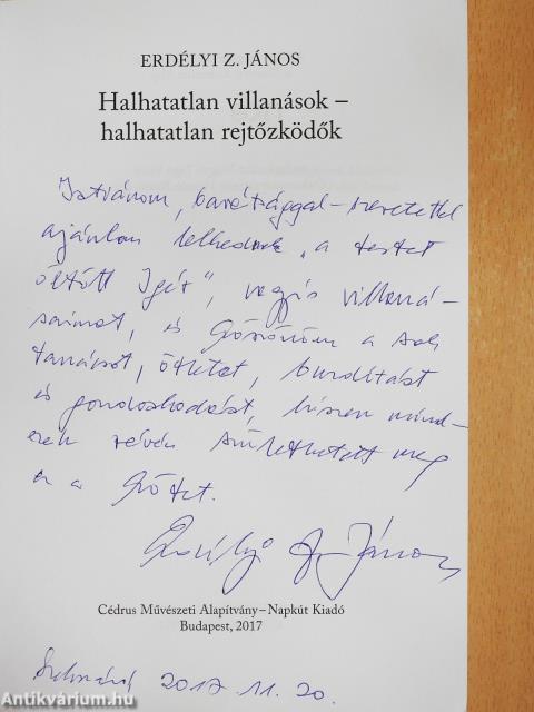Halhatatlan villanások - halhatatlan rejtőzködők (dedikált példány)