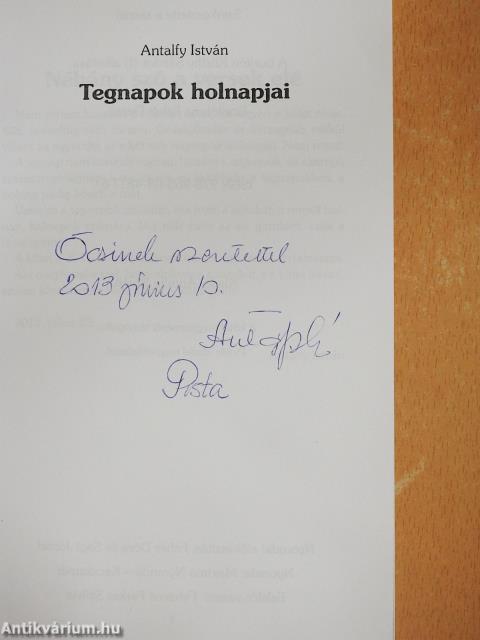 Tegnapok holnapjai (dedikált példány)