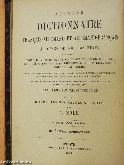 Neues Wörterbuch der französischen und deutschen Sprache II.