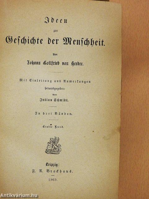 Ideen zur Geschichte der Menschheit I-III. (gótbetűs)