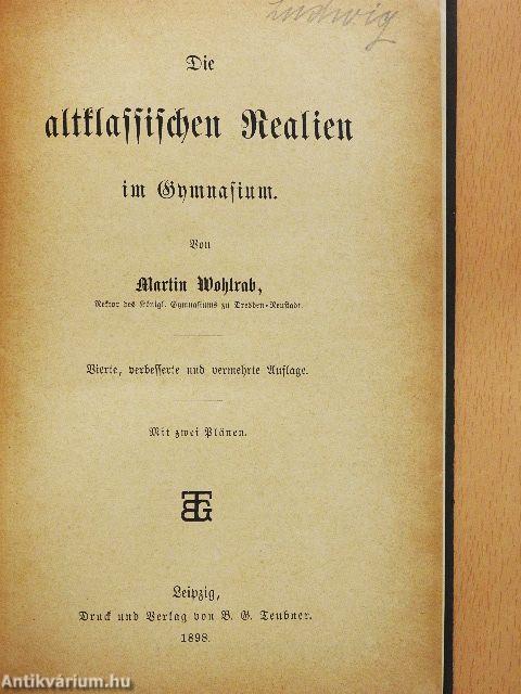 Die altklassischen Realien im Gymnasium (gótbetűs)