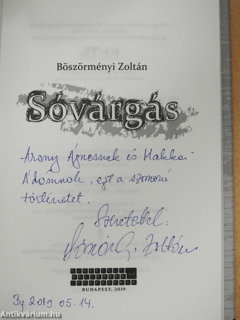 Sóvárgás (dedikált példány)