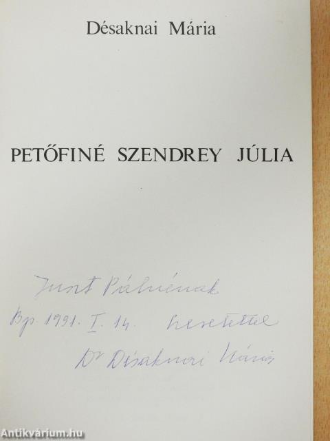 Petőfiné Szendrey Júlia (dedikált példány)